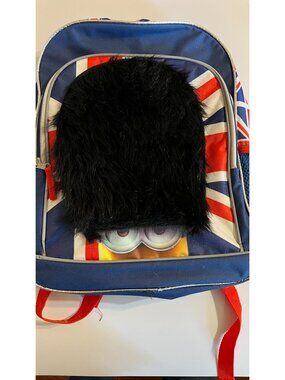 Minions Union Jack Kids Backpack With Faux Fur Front & Adjustable Straps
